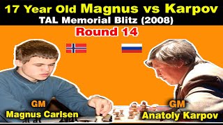 17 year Old Magnus Carlsen easily Beat Legendary Anatoly Karpov Carlsen vs Karpov [upl. by Maynord447]