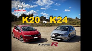 Honda FN2 Type R Battle K20 vs K24 [upl. by Dorree305]