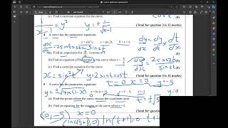 A Level Maths Exam Revision 2024 Parametric Equations 730pm 45 minutes lesson [upl. by Savina364]