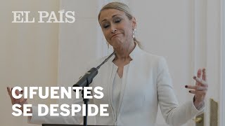 CIFUENTES RENUNCIA  Discurso íntegro de la expresidenta de la Comunidad  España [upl. by Adien657]