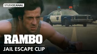 RAMBO FIRST BLOOD  Jail Escape Clip Extended  Sylvester Stallone [upl. by Ennayhs946]