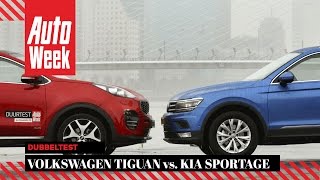 Volkswagen Tiguan vs Kia Sportage  AutoWeek Dubbeltest [upl. by Ferreby]