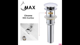 How To Install Popup Bathroom Sink Drain Assembly With OverflowMAX Faucets Install drain stopper [upl. by Riem]