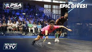 Squash 10 EPIC DIVES from the PSA World Tour [upl. by Llenehc]