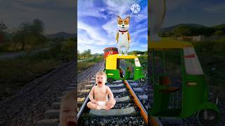 Small Kids  Cat  Train Driver  funny VFX Magic video [upl. by Nnylahs]