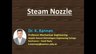 SN 01 Steam Nozzle Theory [upl. by Ailahtan]