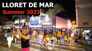 🇪🇸 Lloret de Mar Nightlife Beach Drone Show Summer 2023 🌞 [upl. by Tierell]