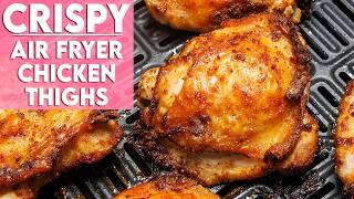 The BEST CRISPY Air Fryer Chicken Thighs Recipe [upl. by Yeruoc838]