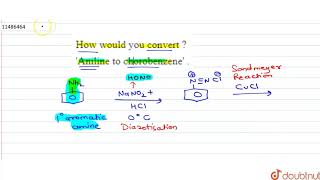 How would you convert  Aniline to chorobenzene [upl. by Brianne]