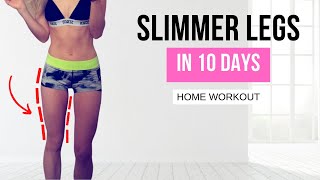 SLIMMER LEGS in 10 DAYS  25 Min Home Workout [upl. by Adnoyek]