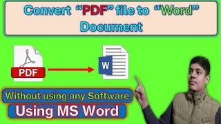 How to Convert PDF File to Word Document Without Using Any Software Very Easy Method [upl. by Lewej]