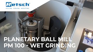 Planetary Ball Mill PM 100  Wet Grinding RETSCH planetaryballmill laboratoryinstruments [upl. by Eiraminot]