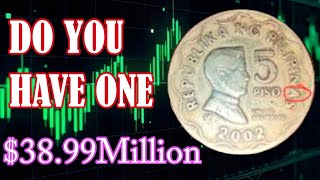 TOP ULTRA RARE PHILIPPINES 5 PISO WORTH A MILLION DOLLARS COULD MAKE YOU MILLIONER [upl. by Ylloj318]