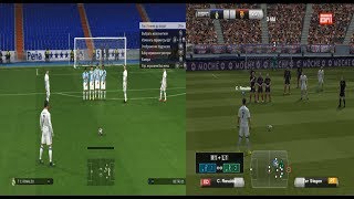 PES 2017 vs PES 2017 PS2  Knuckle Ball Free Kick Goal Cristiano Ronaldo [upl. by Amado]