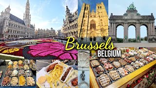 Brussels City Belgium  Grand Place Belgian Waffles amp Fries Manneken Pis amp Parc du Cinquantenaire [upl. by Eiramik302]