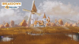 GhibliStyle Windmill Environment in Blender  Full Scene Breakdown [upl. by Ainoval809]