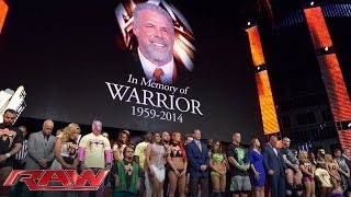 A tribute to the memory of The Ultimate Warrior Raw April 14 2014 [upl. by Le]