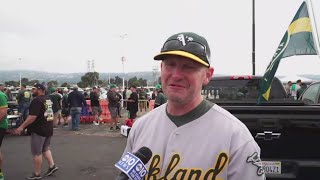 Oakland As fans prepare for the teams last game at the Coliseum [upl. by Nnyletak884]