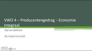 Economie  Markt  Kostensoorten TK  GVK x q  TCK [upl. by Adnelg]