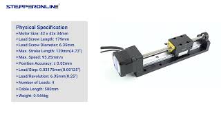 Nema 17 Stepper Lead Screw Linear Actuator 15A Stroke 120mm 025Nm Lead 635mm025quot with Sensor [upl. by Roee]