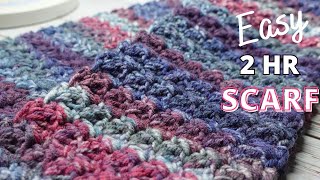 Simple Crochet Scarf for Women  Easy Scarf Crochet Pattern [upl. by Kerri399]