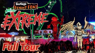 Tour amp Guide  2024 FrightFest Extreme at Six Flags Great Adventure [upl. by Yesak431]