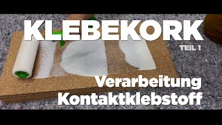 KLEBEKORK verlegen  Der KLEBERAUFTRAG auf die Korkplatten und den Untergrund [upl. by Shem237]