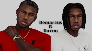 Sims 4 CAS Twins  Davon amp Demarcus  CC Folder amp Sim Download [upl. by Naillil]