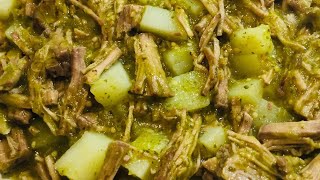 CARNE DE RES DESEBRADA EN SALSA VERDE CON PAPAS 😋 [upl. by Ahseik]