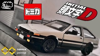 Tomica Premium Unlimited No 1 Initial D Toyota AE86 Trueno REVIEW CC Captions Available [upl. by Anatole]