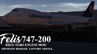 XPlane 11 Felis 747200 RB211 Visual Engine Mod  Xenviro 116 LSGG  LFMN HD [upl. by Thorwald]