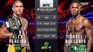 ALEX PEREIRA VS ISRAEL ADESANYA 2 FULL FIGHT UFC 287 [upl. by Nnayrrehs]