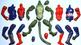 ASSEMBLE TOYS SUPERHEROES  Lizard Spiderman And Captain America  MARVEL AVENGERS TOYS [upl. by Rattray]