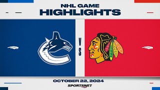 NHL Highlights  Canucks vs Blackhawks  October 22 2024 [upl. by Rica]