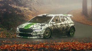 Crazy New 2022 Skoda FABIA Rally2 R5 WRC testing for 2022  4K [upl. by Aehsila]