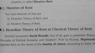 Ricardian Theory of Rent Bcom 2nd Semester Full explanation in hindi [upl. by Okram]