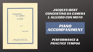 Jacques Ibert  Concertino da Camera mvt I Piano Accompaniment [upl. by Federico]