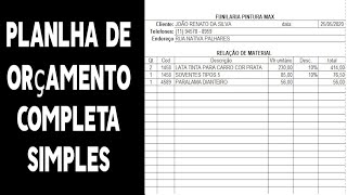 Planilha de orçamento como fazer planilha de orçamento [upl. by Kellsie]