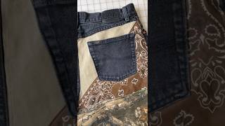 patchwork jeans shorts diy [upl. by Lowson570]