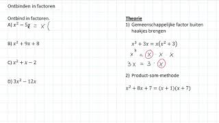 Ontbinden in factoren 3 HAVO [upl. by Ail]