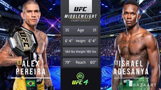 ALEX PEREIRA VS ISRAEL ADESANYA 2 FULL FIGHT UFC 287 [upl. by Nojram]