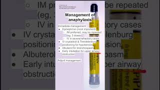 Management of anaphylaxis [upl. by Aurea]