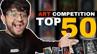 ART COMPETITION Top 50 Drawings Review 😍 [upl. by Derr]