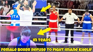 Boxer Angela Carini WALKS OUT in Tears in 46 seconds REFUSE to Fight against Trans Imane Khelif [upl. by Woolson]