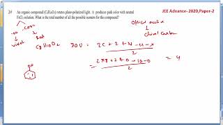 An organic compound C8H10O2 rotates planepolarized light JEE Advance2020 [upl. by Hardner]