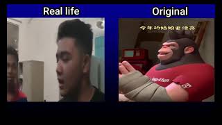 Chinese monkeys singing Irl Vs Original [upl. by Anikas]