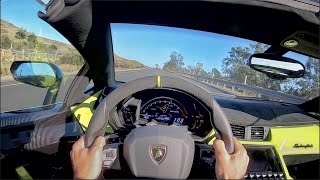 2020 Lamborghini Aventador SVJ Roadster POV Test Drive 3D AudioASMR [upl. by Ikiv]