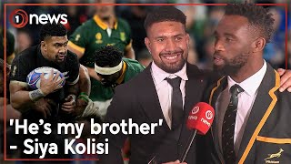 Savea Kolisi embrace ‘special friendship after Rugby World Cup final  1News [upl. by Nawoj]