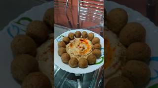 Hummus and falafel 🥙😋plating and presentation middle east dish hummus and falafel [upl. by Anikas]