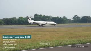 Private Jet Embraer Legacy 600 ERJ  Take off Halim Perdanakusuma [upl. by Zadack]